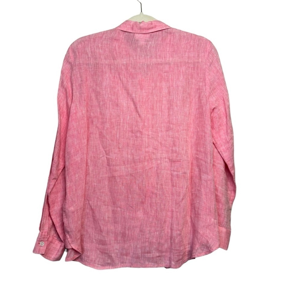 J. Jill Love Linen Essential Shirt Pink Long Sleeve Button Down Collar Shirt XS - Picture 3 of 6